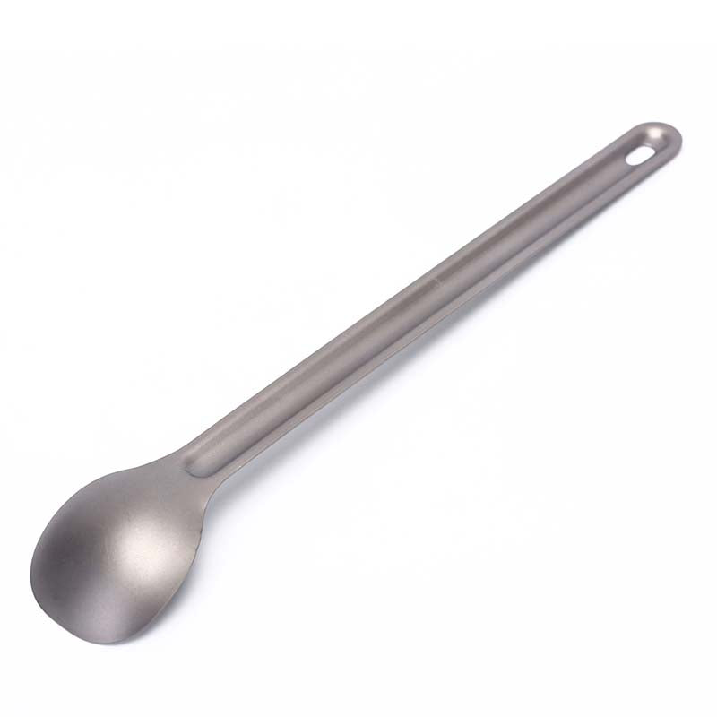 Titanium Spoon Long Handle Spoon Outdoor Camping Hiking Tableware Durable-xinru