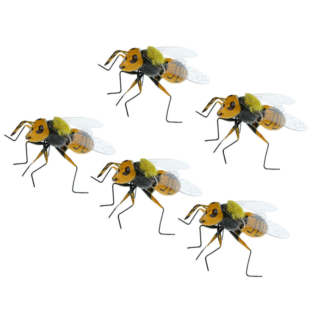 Realistic Bee Figurine Ornament Art Lawn Tree Grassland Decor Craf-xinru