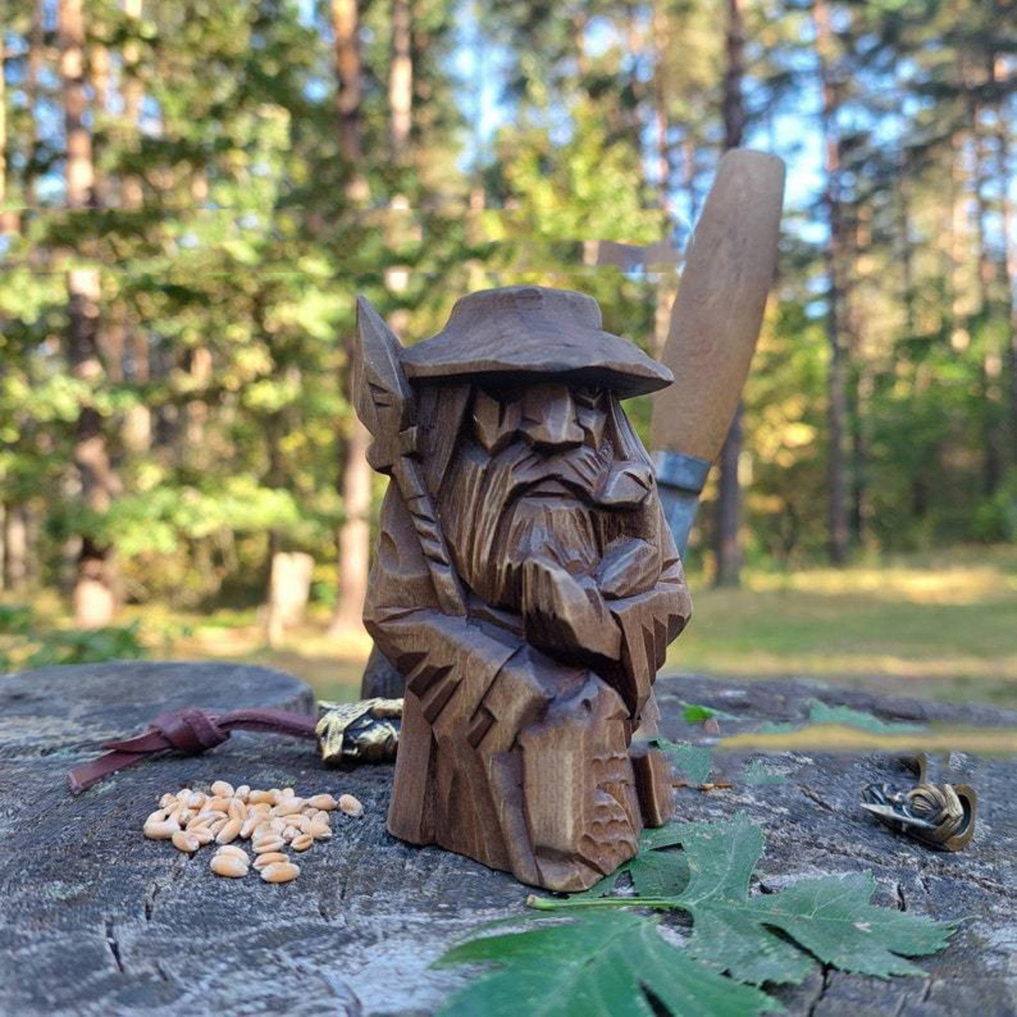 Nordic Pagan Odin Thor Viking Tyre Garden Statue D鑼卌or Nordic Art Figurine And Sculpture-xinru