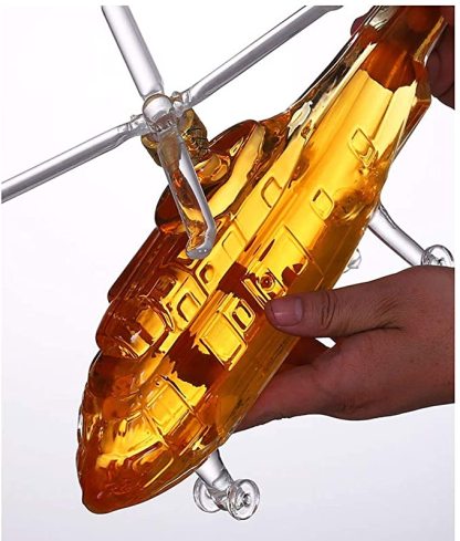Whisky Decanter Glass Drinkware Novelty Set Helicopter Shaped For Bar-xinru