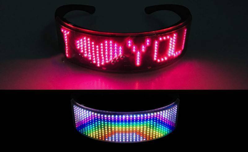 Neon LED Light Up Glasses Cyberpunk Goggles Celebration Party Events-xinru