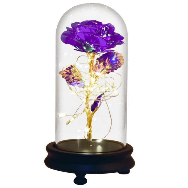 Colorful LED Crystal Glass Rose Lantern-xinru