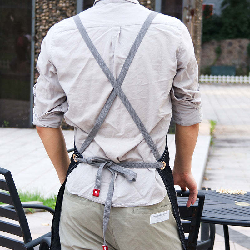Adjustable Unisex Canvas Work Apron With Pockets-xinru