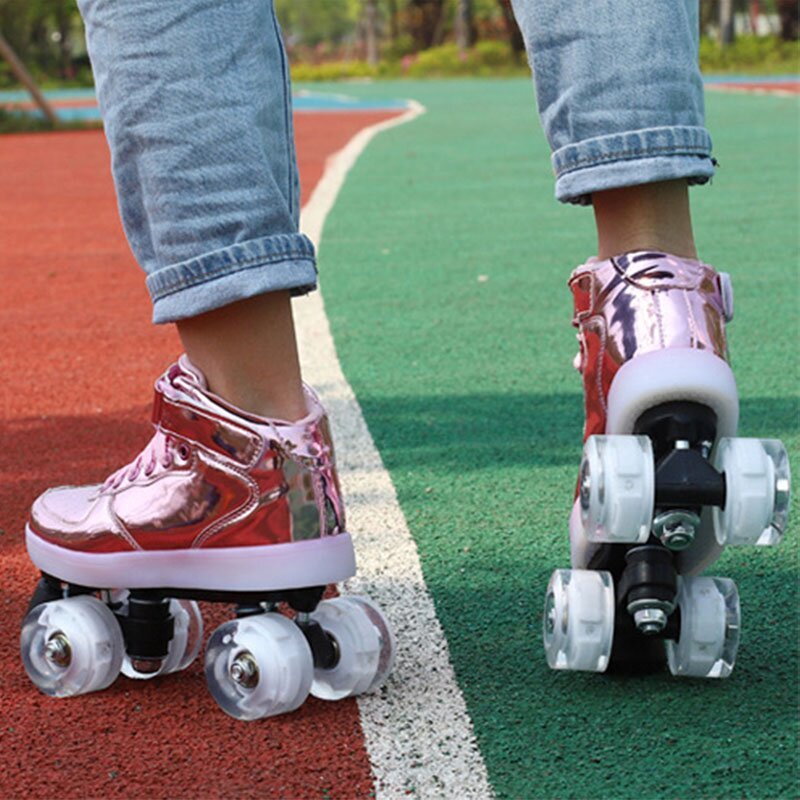 USB Charged LED Shinny Roller Skates-xinru shop