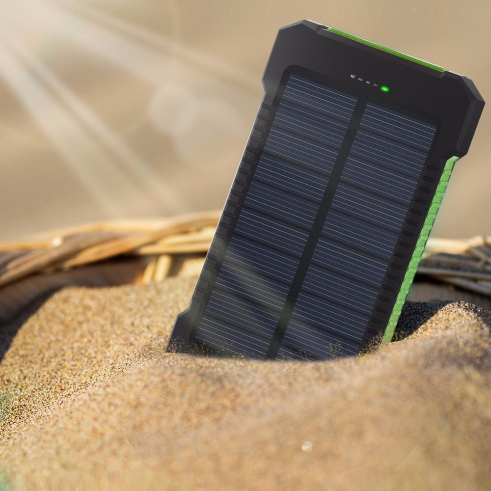 20000mAh Dual-USB Waterproof Solar Portable  Compass Battery Charger-xinru