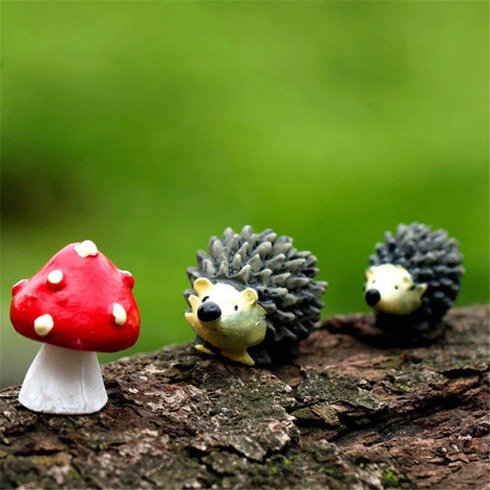 Mini Hedgehogs and Mushroom Fairy Garden Miniature Figurines-xinru