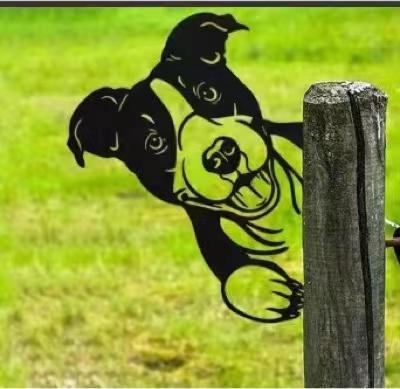 Farm Peeping Cattle Metal Art Outdoor Outdoor Garden Pendant Decoration-xinru