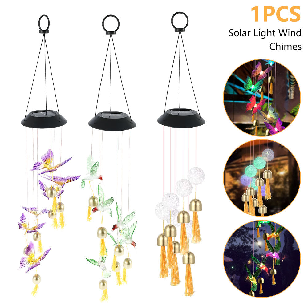 Solar Waterproof Color Changing Wind Chime Hummingbird Light-xinru
