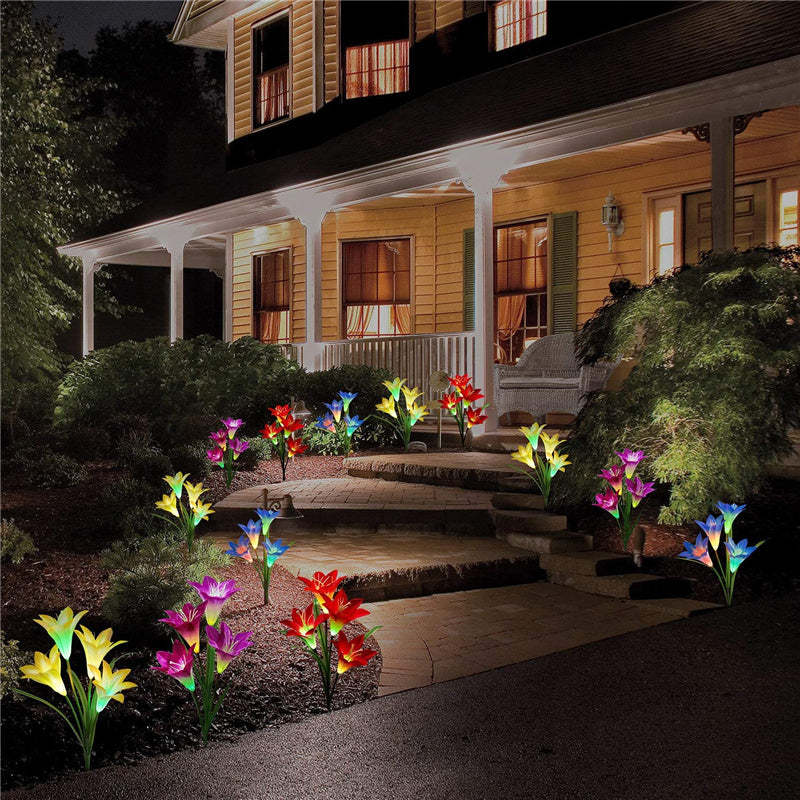 Outdoor Solar Lily Multicolor Variation LED Light-xinru