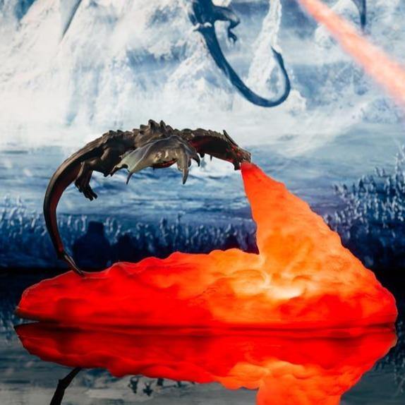 Fire Dragon 3D Printing LED Light Night Light Mood Soft Light-xinru