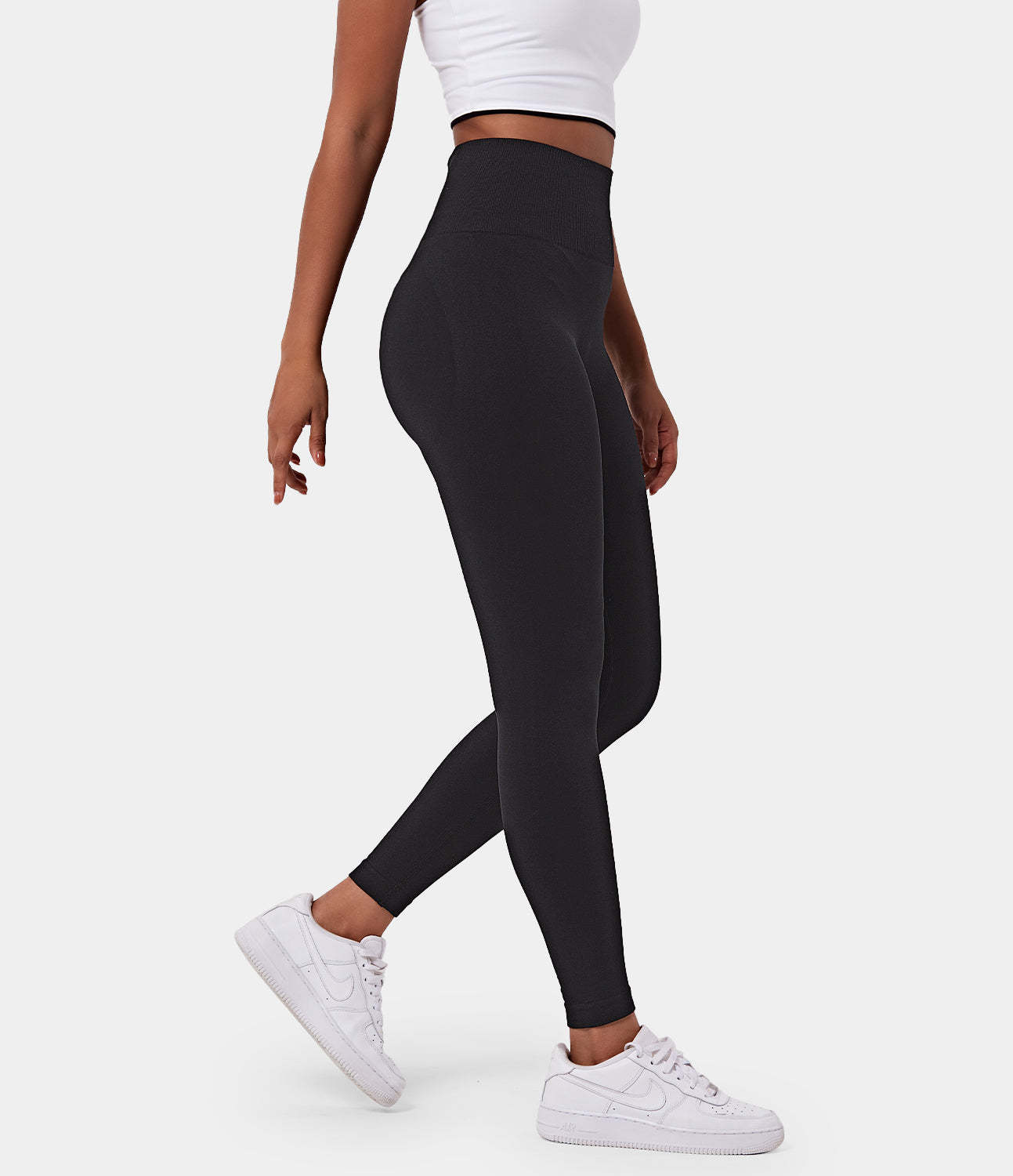 Seamless Flow High Waisted Butt Lifting Plain Full Length Leggings-xinru shop