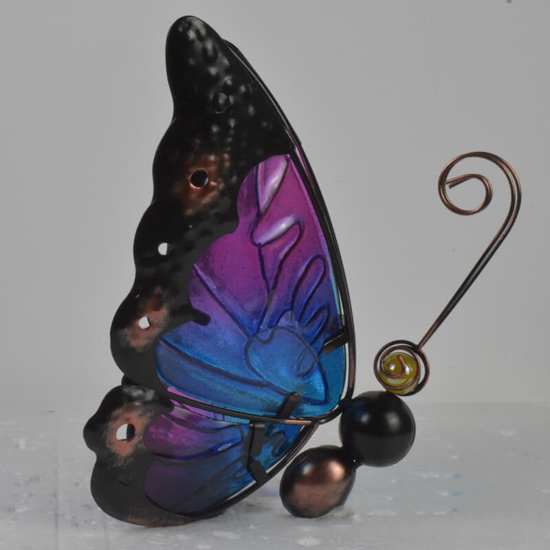Solar Glass Butterfly Outdoor LED Decorative Garden Light-xinru