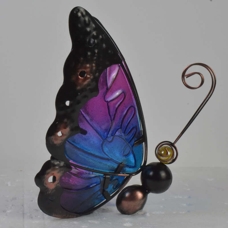 Solar Glass Butterfly Outdoor LED Decorative Garden Light-xinru