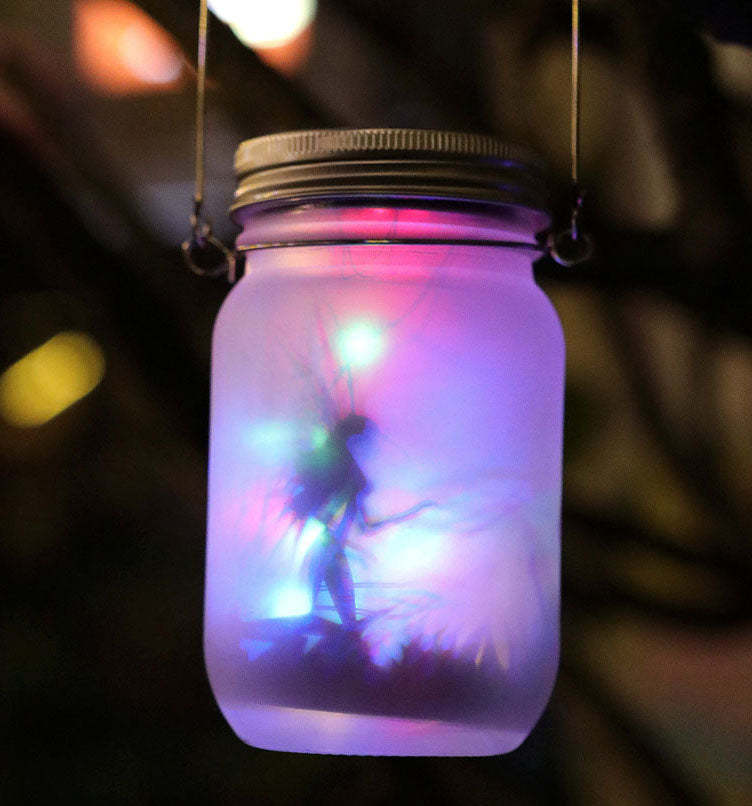 Solar Light Outdoor Fairy Lantern Hanging Glass Mason Jar Light Led Lamp-xinru