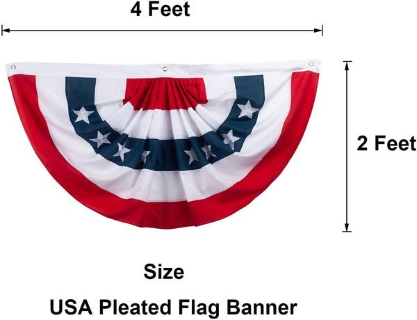 USA Pleated Fan Flag Half Fan Banner Flag Patriotic For Independence Day-xinru