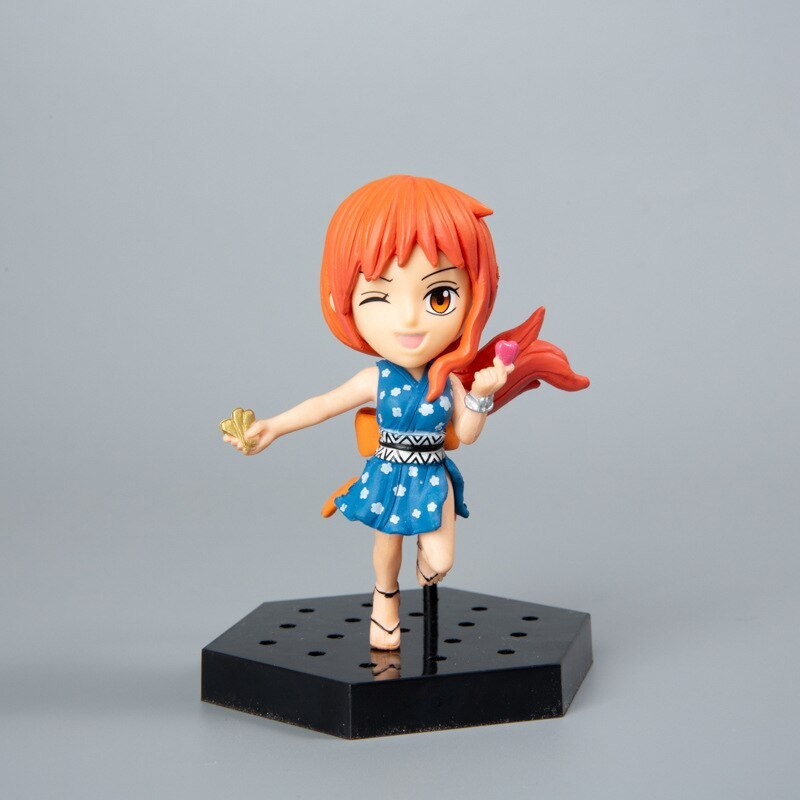 MINI Luffy Nami Model Action PVC Figure Anime Kimono Kingdom Desktop Decoration-xinru
