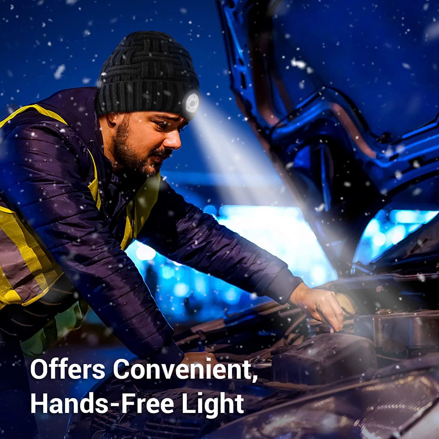 LED Headlight Warm Knitted Hat-xinru