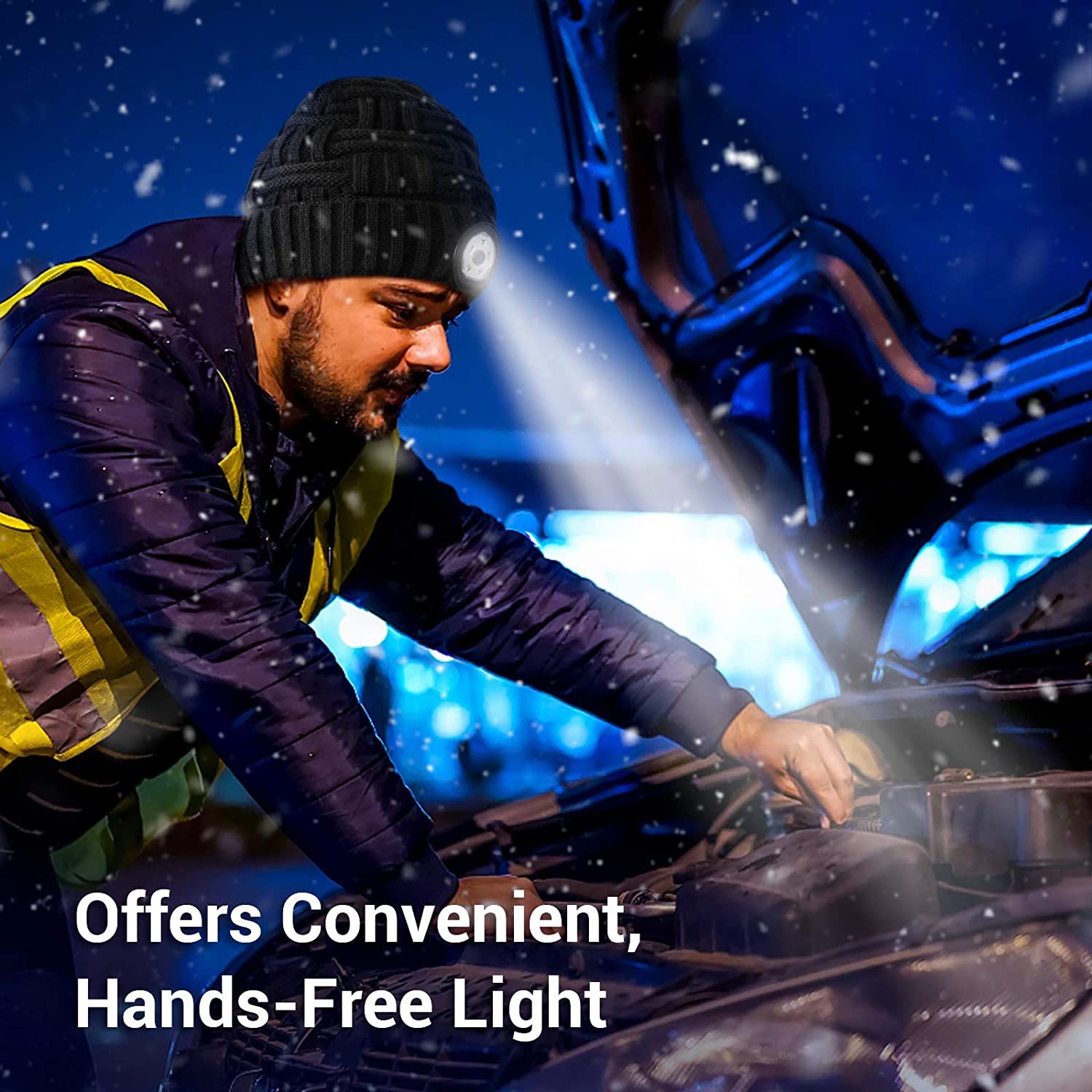 LED Headlight Warm Knitted Hat-xinru