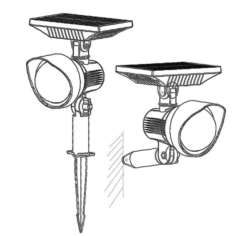 Solar Rotating Color Projection LED Outdoor Garden Lawn Light-xinru