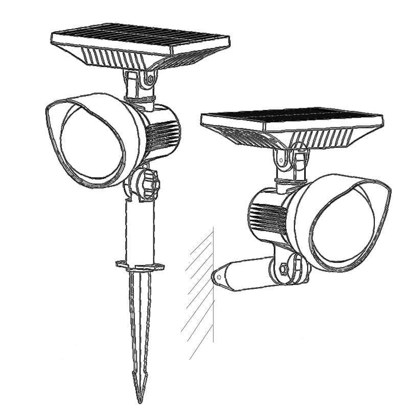 Solar Rotating Color Projection LED Outdoor Garden Lawn Light-xinru