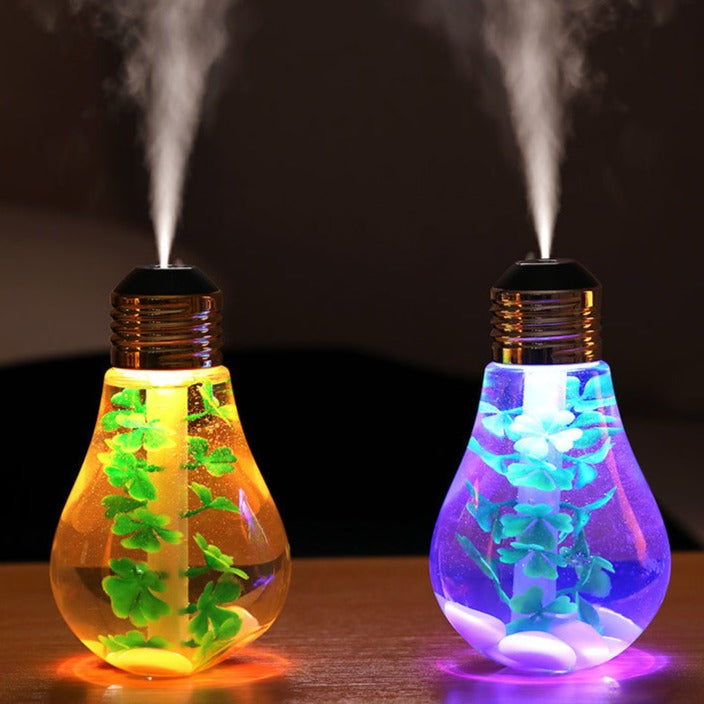 Lucky Clover Color Changing  Light Bulb Shaped Humidifier-xinru
