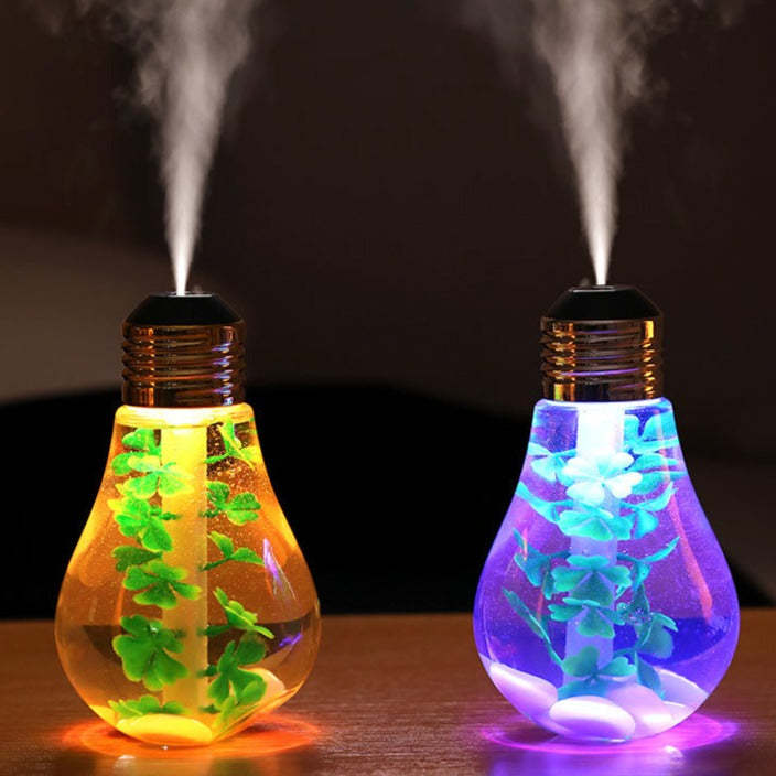 Lucky Clover Color Changing  Light Bulb Shaped Humidifier-xinru