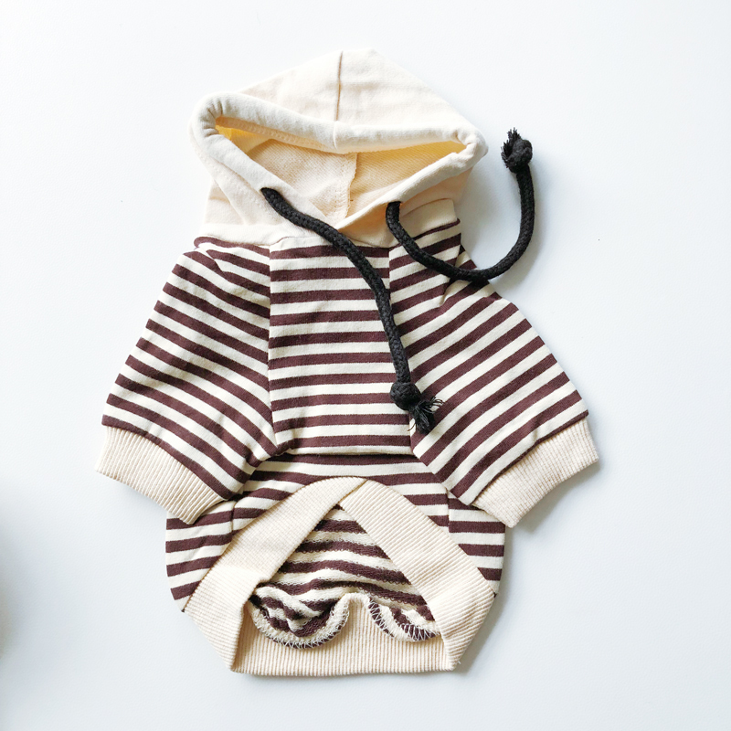 Warm Dog Stripe Hoodies For Small Medium Dogs-xinru