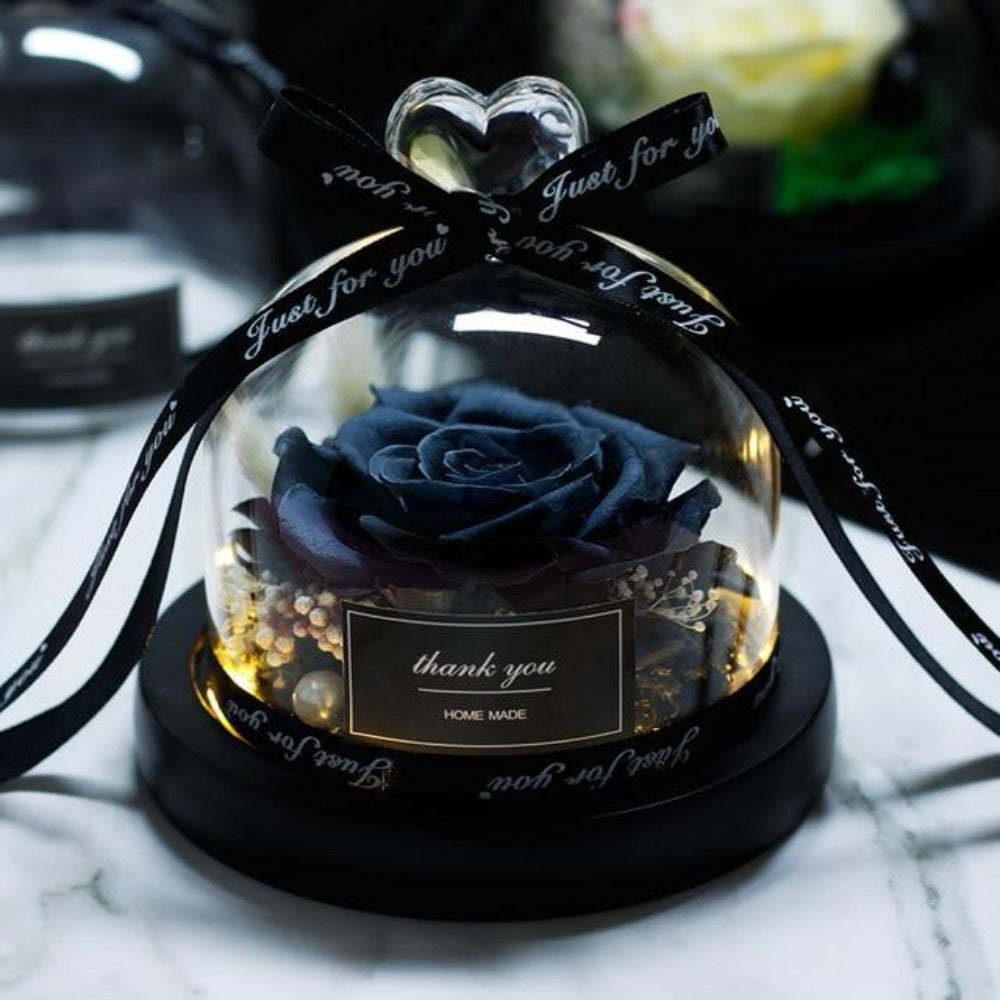 Mother's Day Gift Immortal Enchanted Rose Glass Heart Dome-xinru
