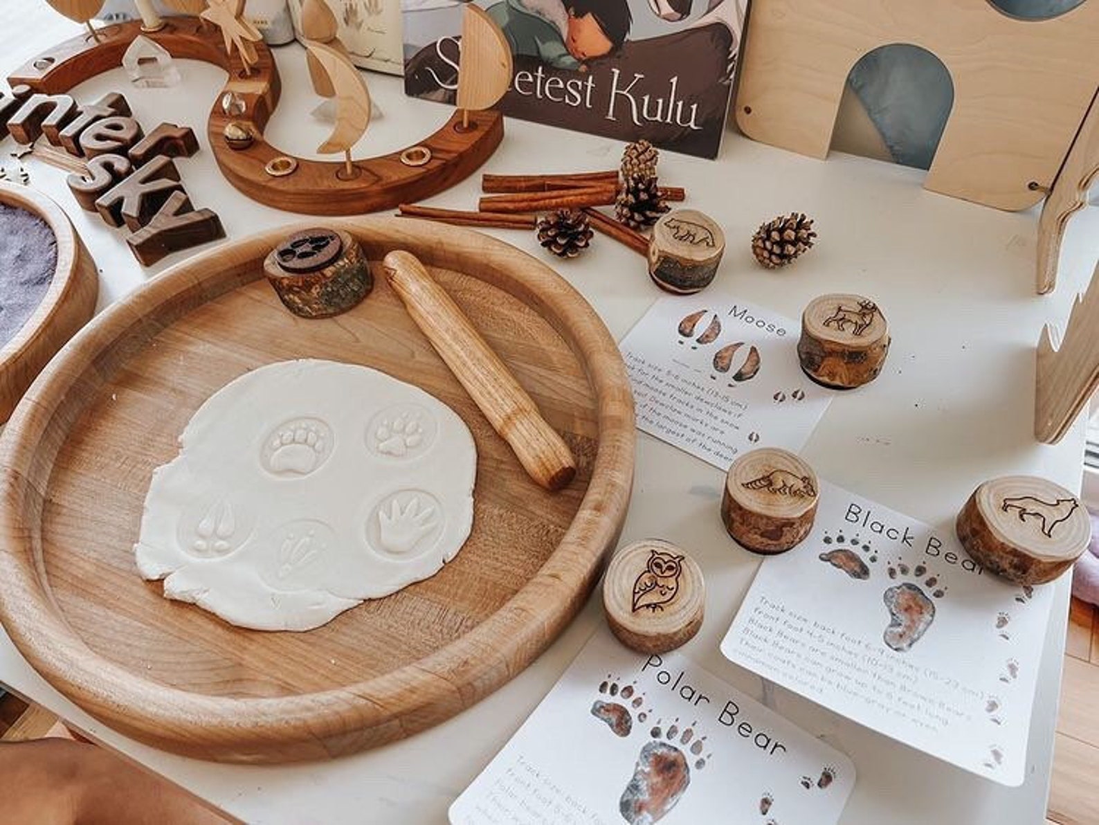 9 Pieces Animal Tracks Playdoh Stamps Set-xinru