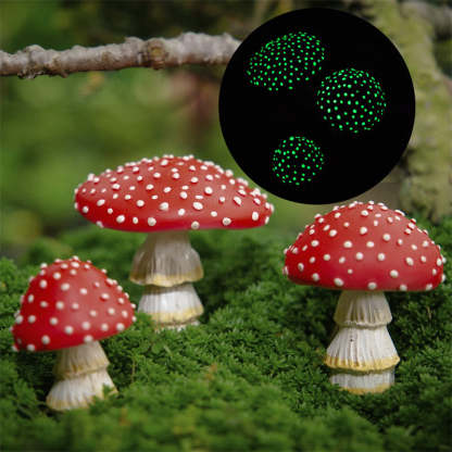 Garden Glowing Mushroom Resin Statue-xinru