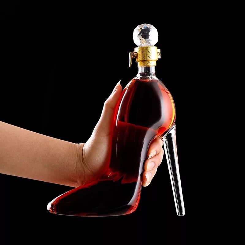 Glass High Heels Wine Container Vodka Wine Container Wine Pourer-xinru
