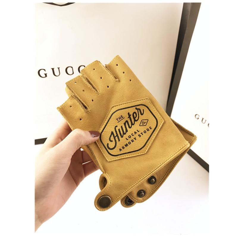 Motorcycle Retro Half Finger Gloves-xinru shop