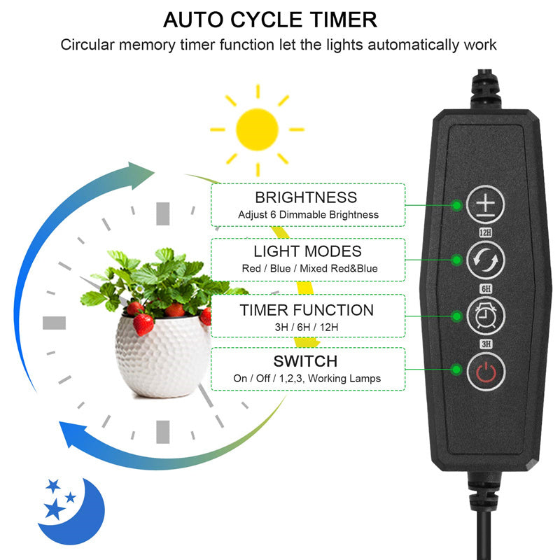 Auto ON And Off Timer LED Plant Grow Light For Indoor Plant-xinru