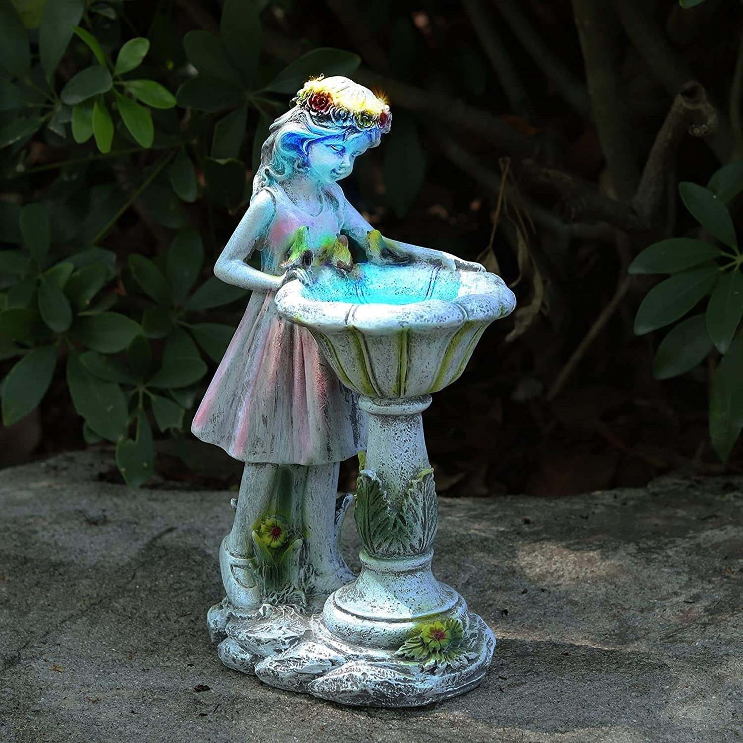 Fairy Garden Statue, Solar Garden Angel Figurine Outdoor Decoration-xinru