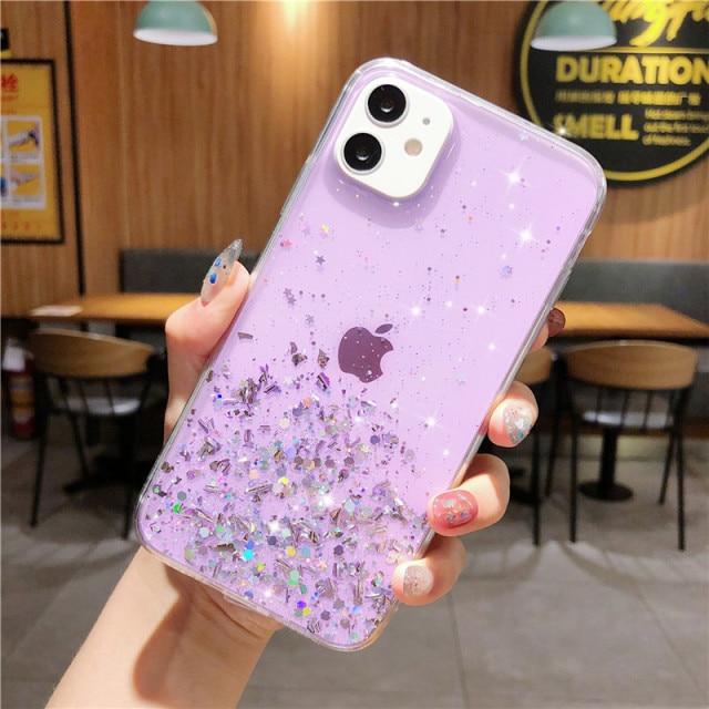 Colorful Glitter Plain Case-xinru