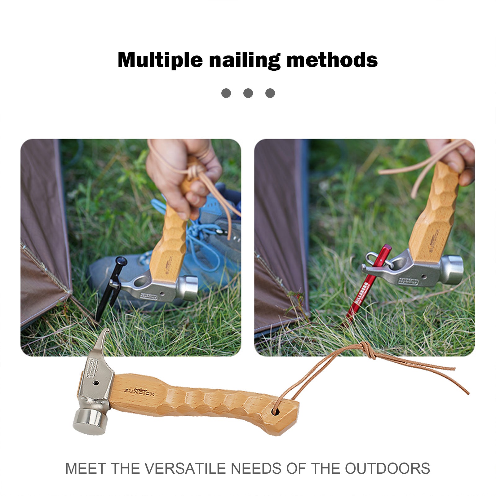 Camping Hammer Tent Mallet Stake Peg Puller Hammer with Holding Strap-xinru