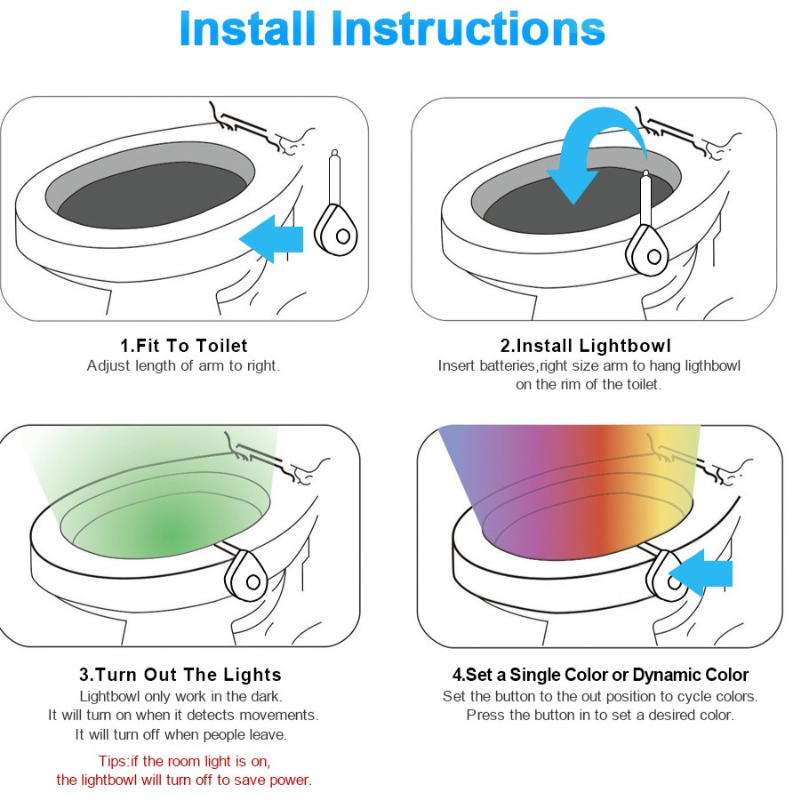 Color Changing Motion Sensor Toilet Night Light-xinru