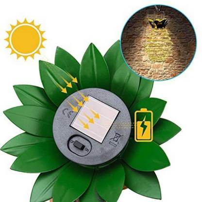 Solar Pineapple Iron Lantern LED Waterproof Hanging Lights Garden Decorative-xinru