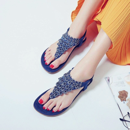 Women Summer Beach Peacock Flip Flop Female Sandals-xinru
