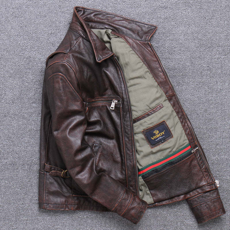 Casual Lapel Motorcycle Leather Jacket-xinru shop