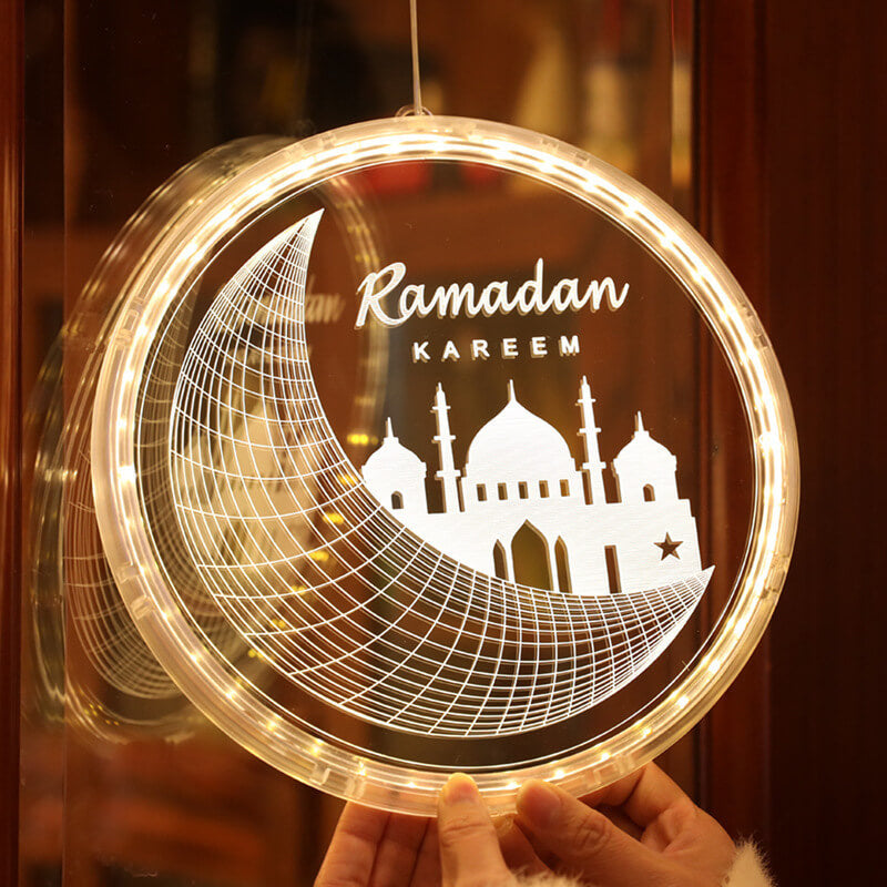Eid Ramadan Moon Castle LED Decorative Windows Light-xinru