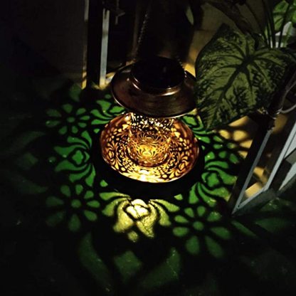 Solar Bird Feeder Light Hollow Copper Hanging Bird House with Light-xinru shop