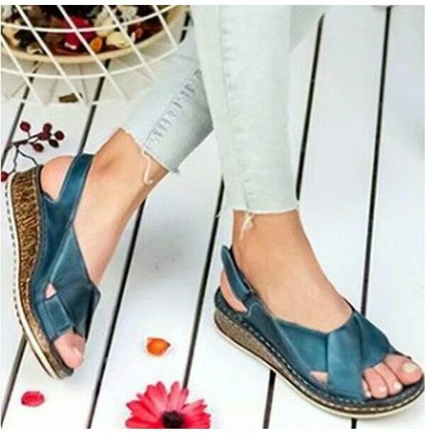 Women Weave Female Causal  Platform Wedges Sandals-xinru