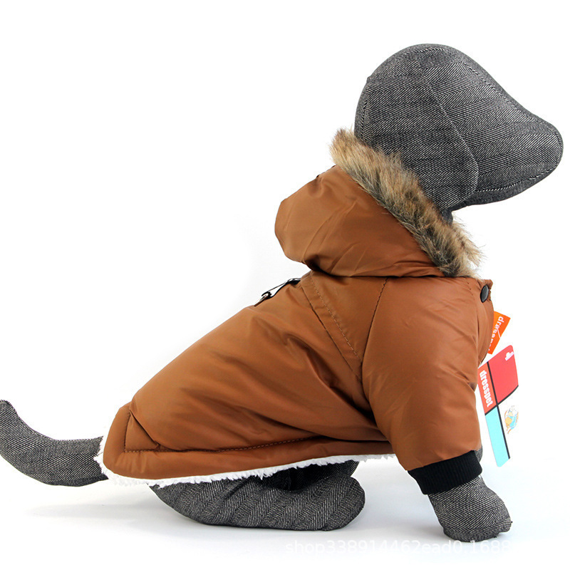 Warm Two-Legged Plush Vest Hoodie | Autumn And Winter Clothes for Small Dog-xinru