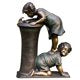 Garden Statue A Kid With Fireflies Garden Fairy Garden Decoration-xinru