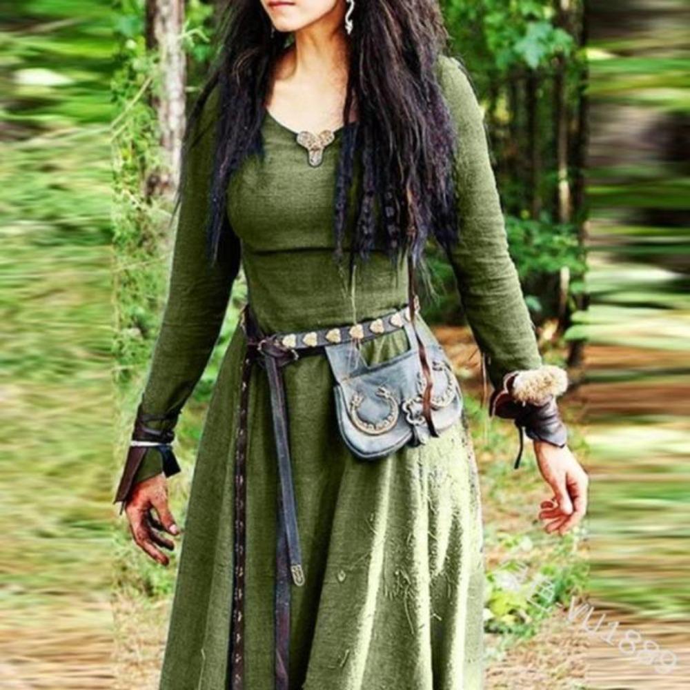 Renaissance Viking Long Sleeve Dress-xinru