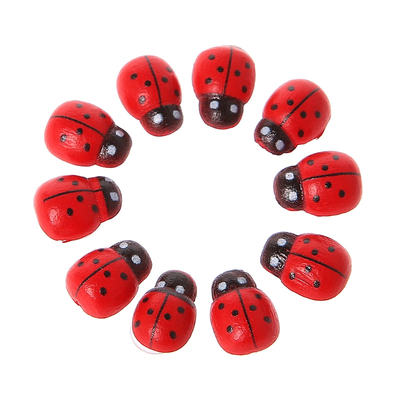 Mini Ladybird Red Beetle Ladybug Fairy Doll House Garden Decor Ornament-xinru