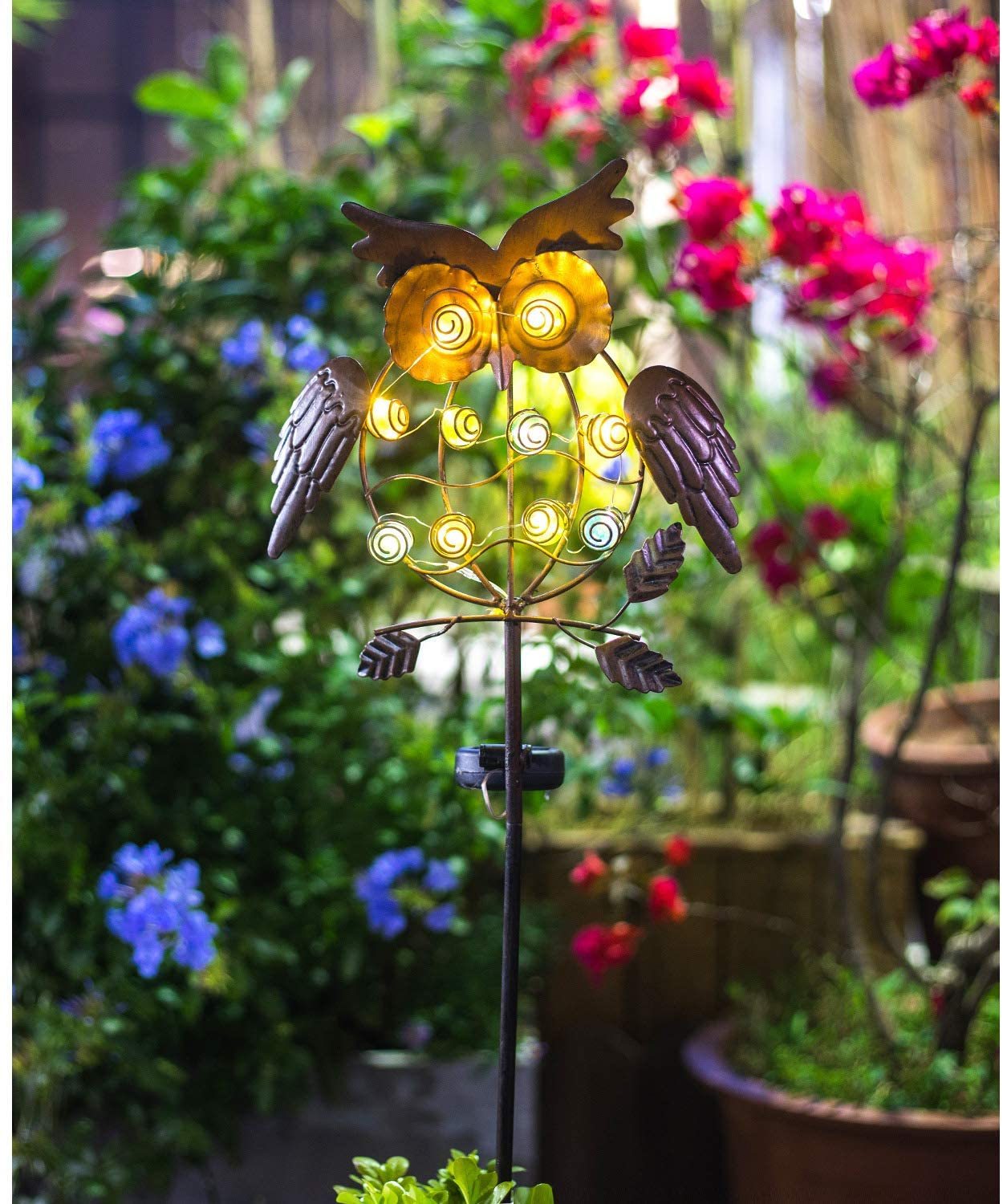 Creative Metal Owl Solar Lights Outdoor Garden Animal Decoration-xinru