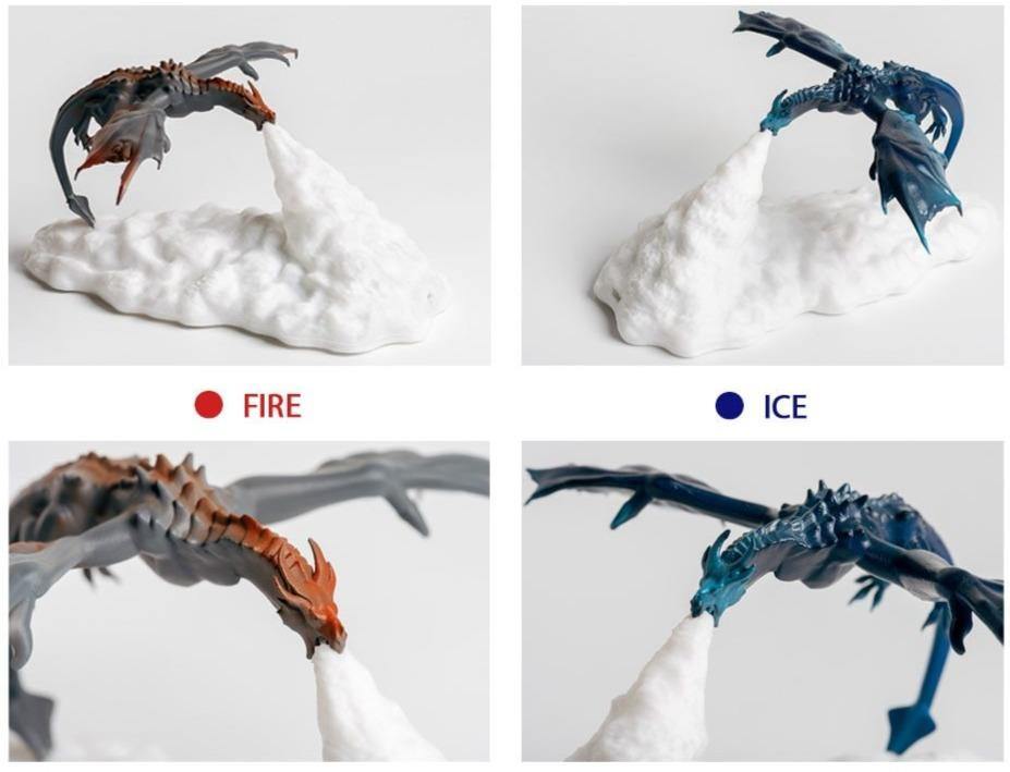 Fire Dragon 3D Printing LED Light Night Light Mood Soft Light-xinru