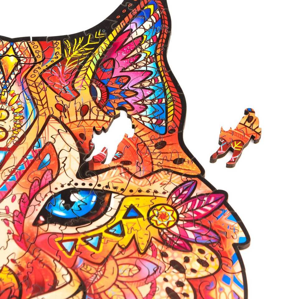 Gentle Lynx Wooden Jigsaw Puzzle With Box-xinru